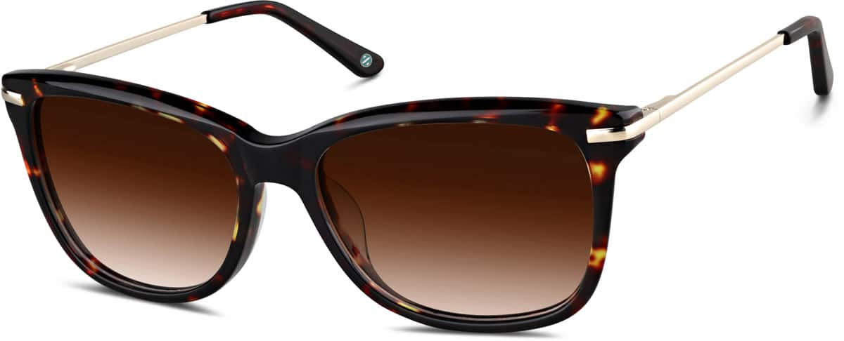 Angle view of Premium Square Sunglasses 1130225 in Tortoiseshell