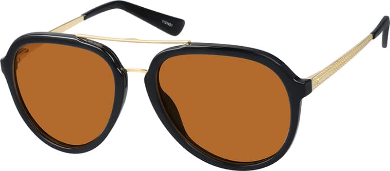 Angle view of Premium Aviator Sunglasses 1131421 in Black