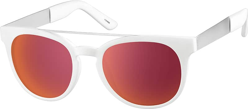 Angle view of Premium Round Sunglasses 1131630 in White