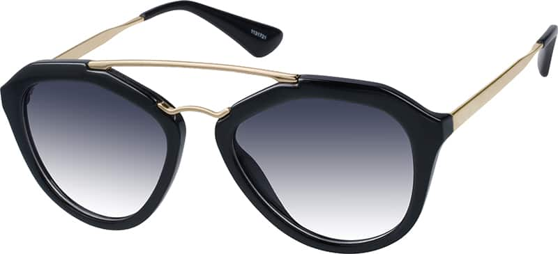 Angle view of Premium Aviator Sunglasses 1131721 in Black