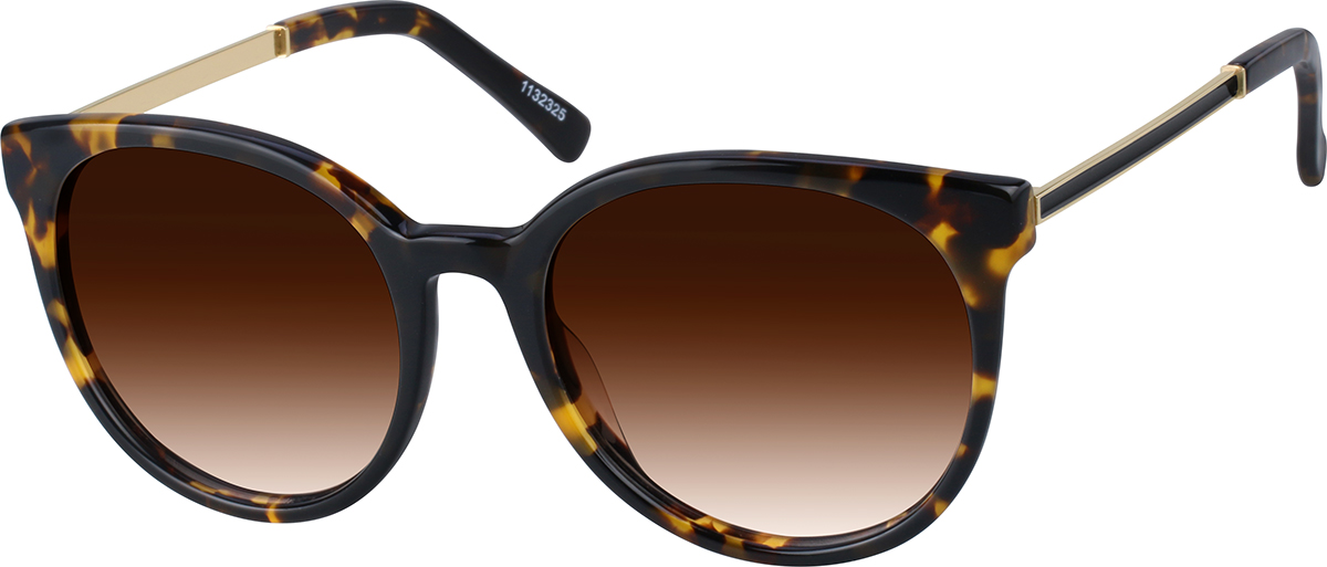 Tortoiseshell Premium Round Sunglasses #1132325 | Zenni Optical