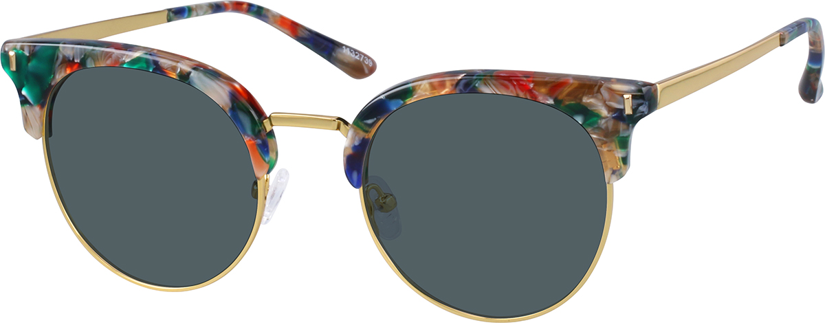 Zenni Womens Browline Rx Sunglasses Pattern Full Rim Frame