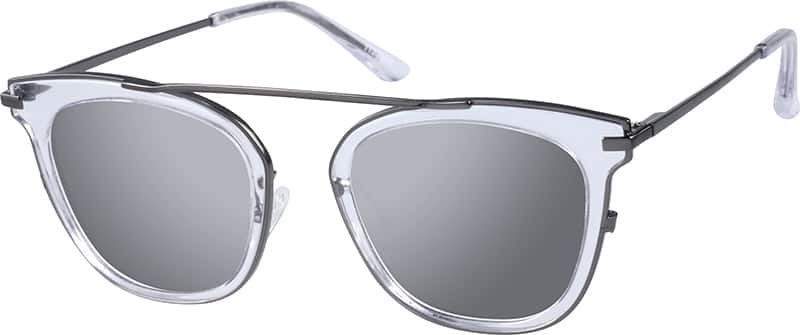 Angle view of Premium Square Sunglasses 1132823 in Translucent