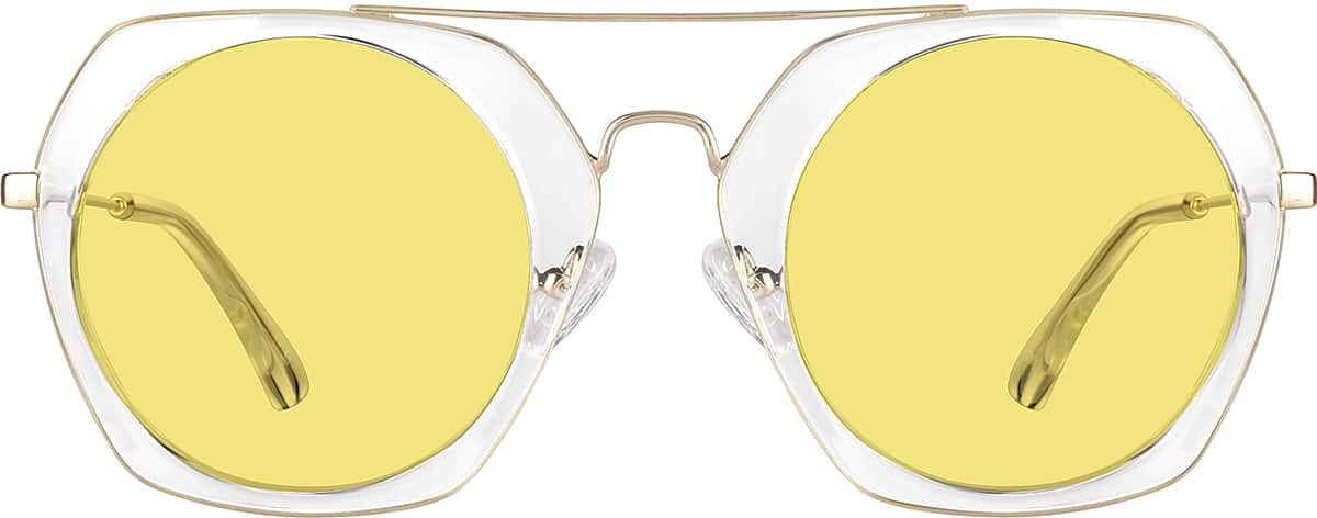 Front view of Geometric Sunglasses 1133023 in Clear