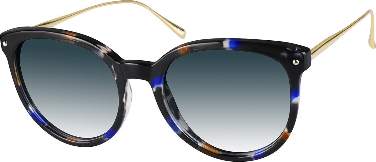 Zenni Womens Round Rx Sunglasses Pattern Full Rim Frame