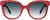 Front view of Square Sunglasses 113318 in Red thumbnail