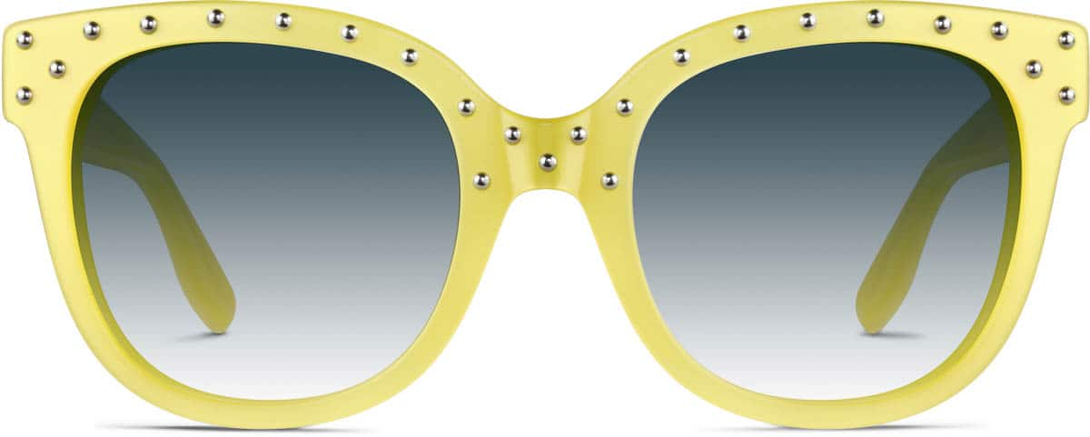 Front view of Square Sunglasses 113322 in Yellow