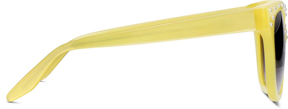 Side view of Premium Square Sunglasses 113322 in Yellow