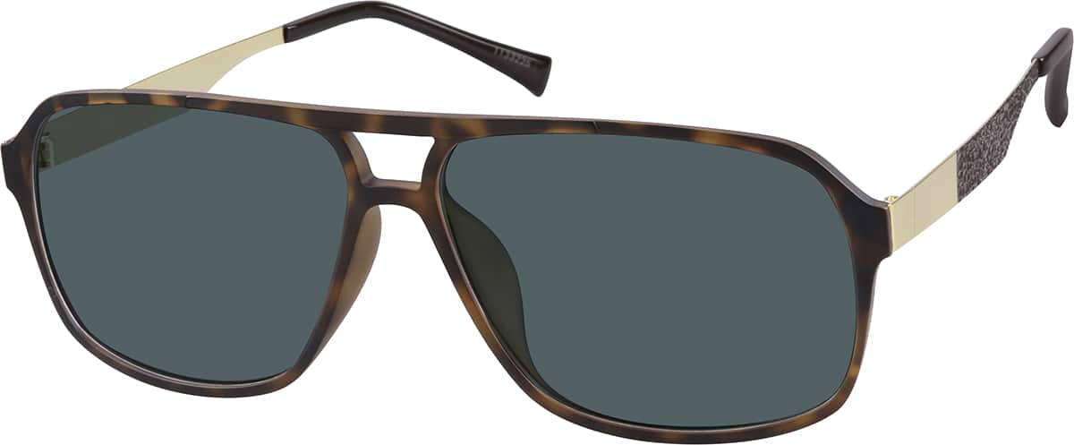 Angle view of Saguaro Premium Aviator Sunglasses 1133225 in Tortoiseshell