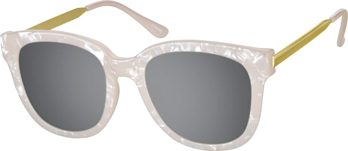 Angle view of Premium Square Sunglasses 1134133 in Cream