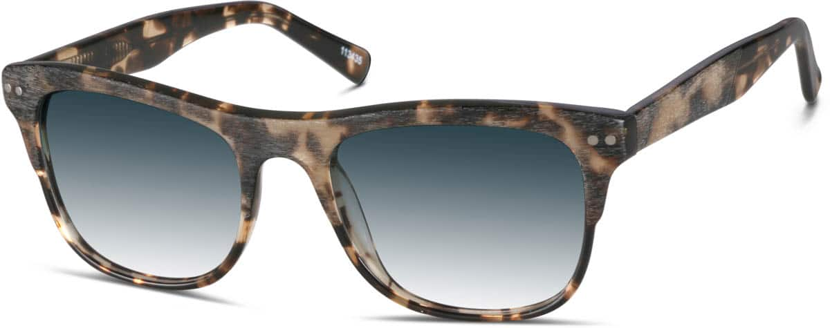 Angle view of Premium Square Sunglasses 113435 in Tortoiseshell