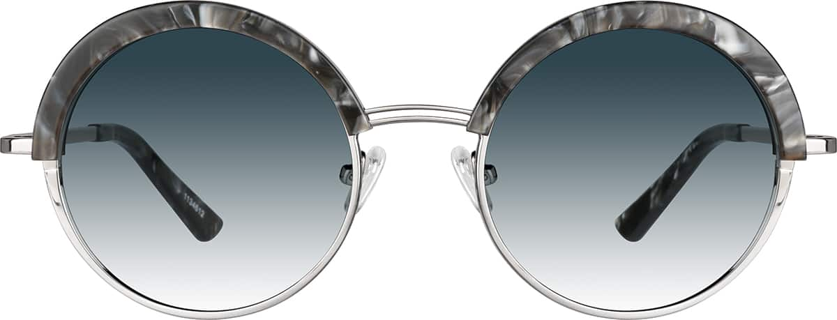 Front view of Premium Round Sunglasses 1134612 in Gray