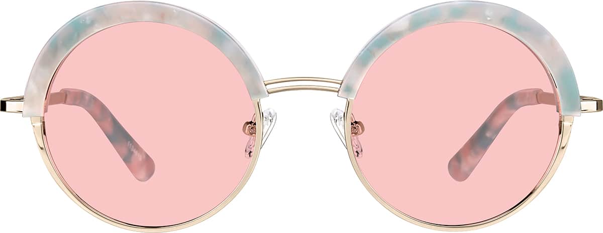 GDC round sunglasses 新品未使用品！！ Gold Round Steampunk Goggle Sunglass with Spring Temples