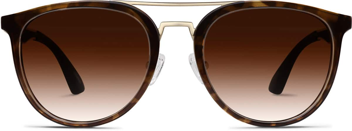 Front view of Premium Aviator Sunglasses 1134825 in Tortoiseshell