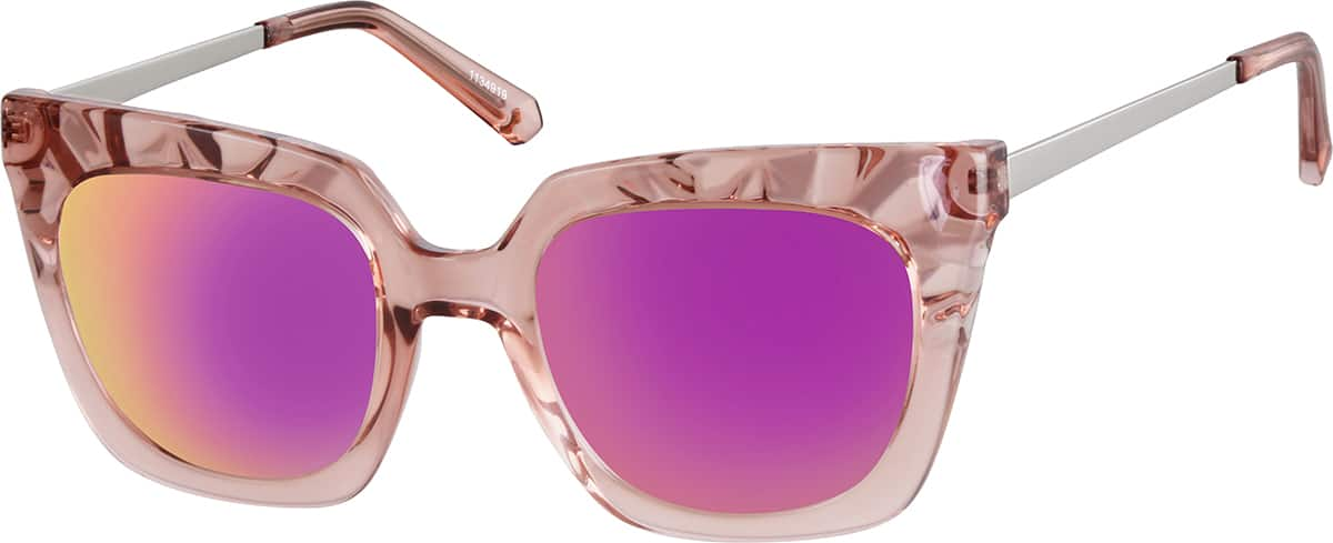 Angle view of Premium Cat Eye Sunglasses 1134919 in Rose