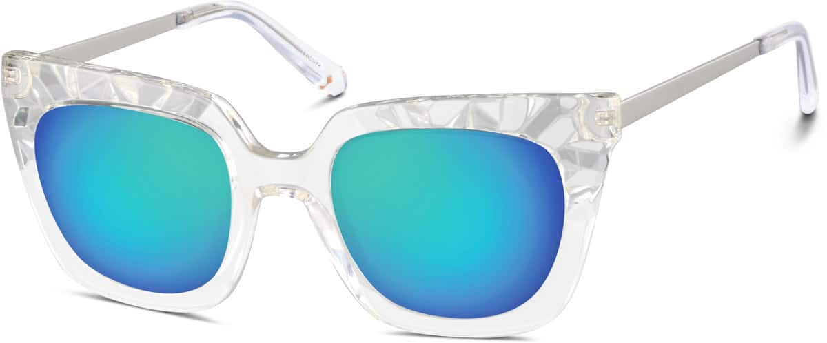 Angle view of Cat Eye Sunglasses 1134923 in Clear