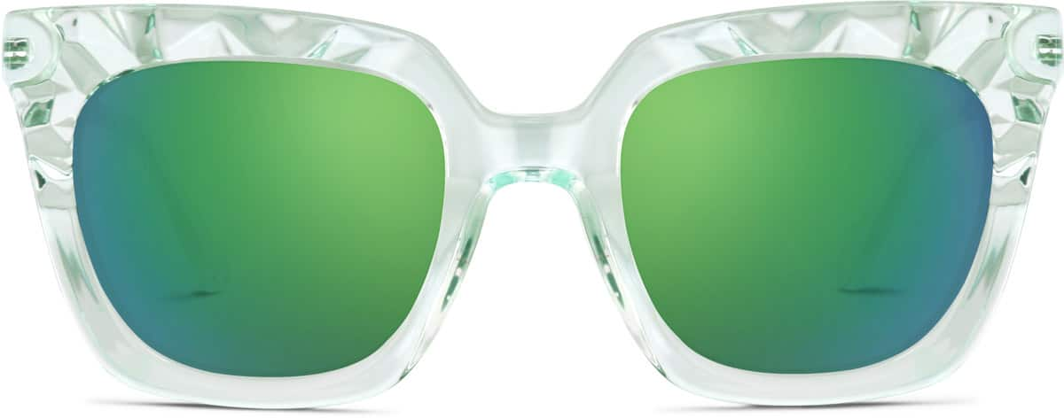 Front view of Premium Cat Eye Sunglasses 1134924 in Mint