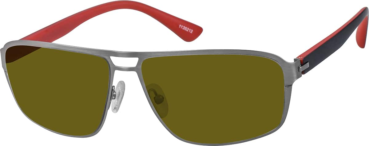 Angle view of Premium Aviator Sunglasses 1135212 in Gray