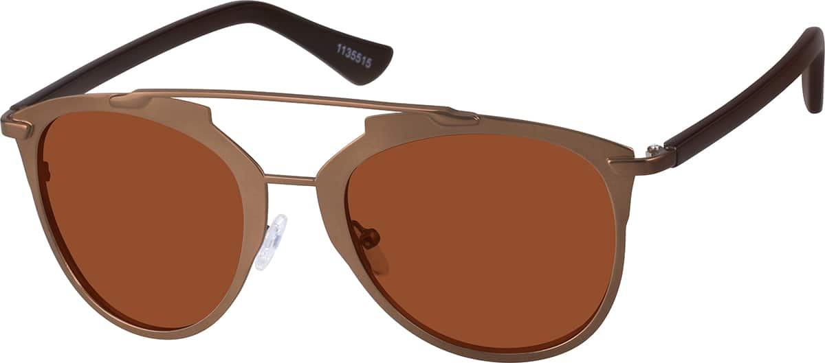 Angle view of Premium Aviator Sunglasses 1135515 in Brown