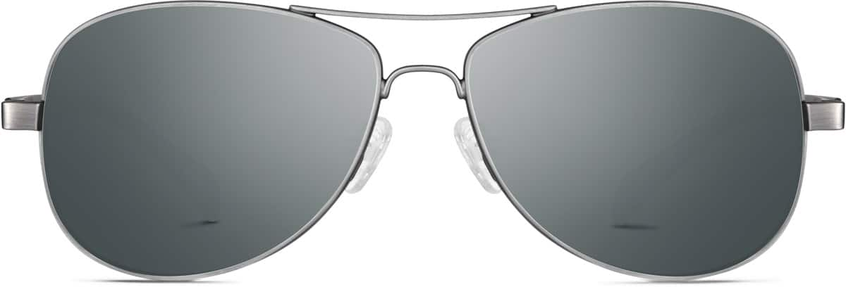 Front view of Premium Aviator Sunglasses 1136012 in Steel