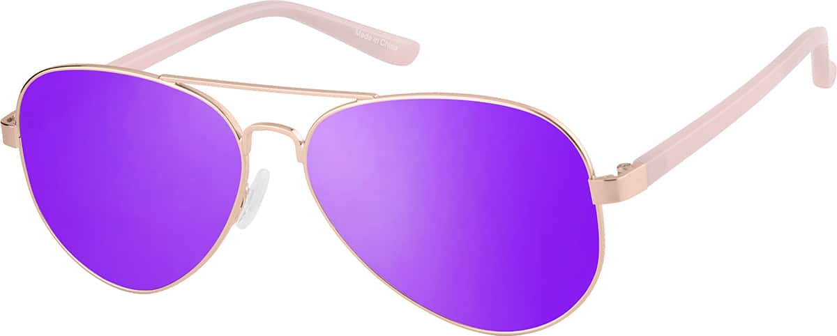 Angle view of Aviator Sunglasses 1137019 in Rose Gold