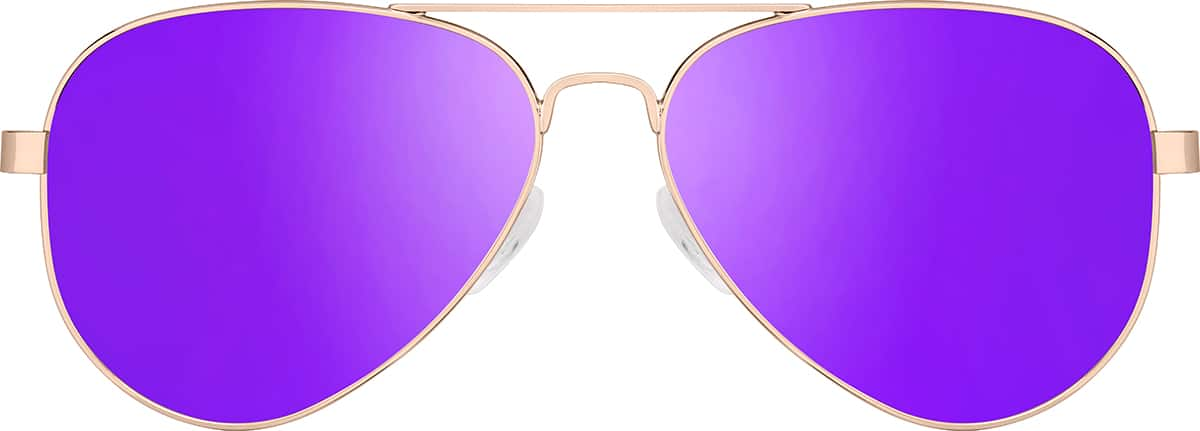 Front view of Aviator Sunglasses 1137019 in Rose Gold