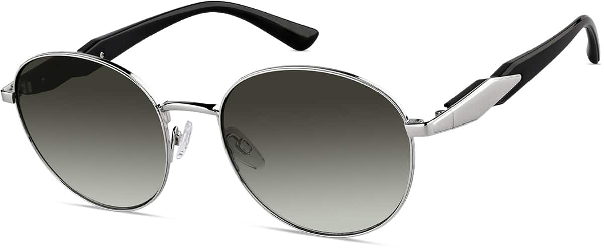 Angle view of Round Sunglasses 1137211 in Silver