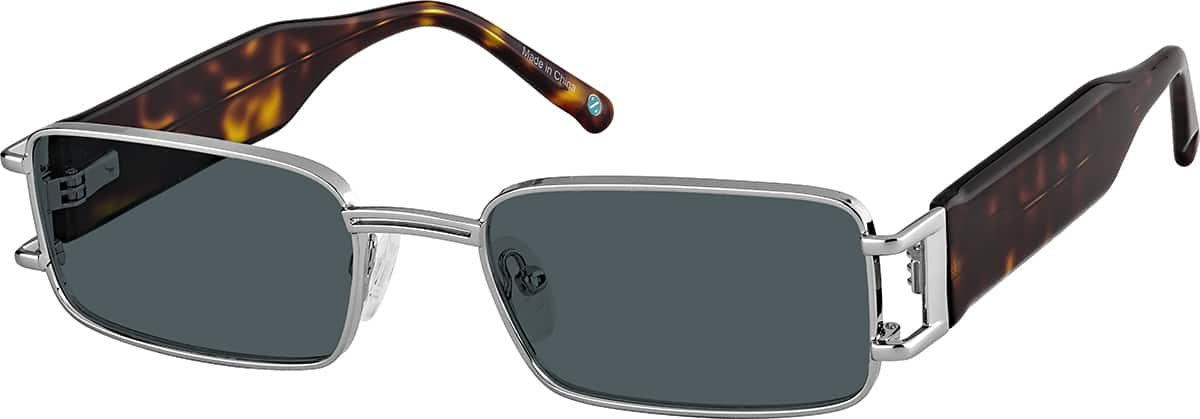 Angle view of Rectangle Sunglasses 1137311 in Silver