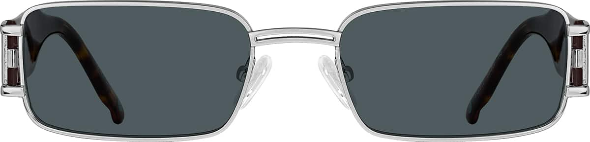 Front view of Rectangle Sunglasses 1137311 in Silver