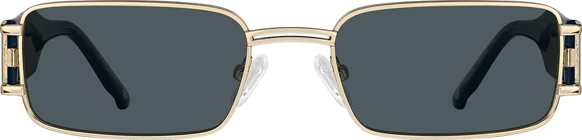 Front view of Rectangle Sunglasses 1137314 in Gold