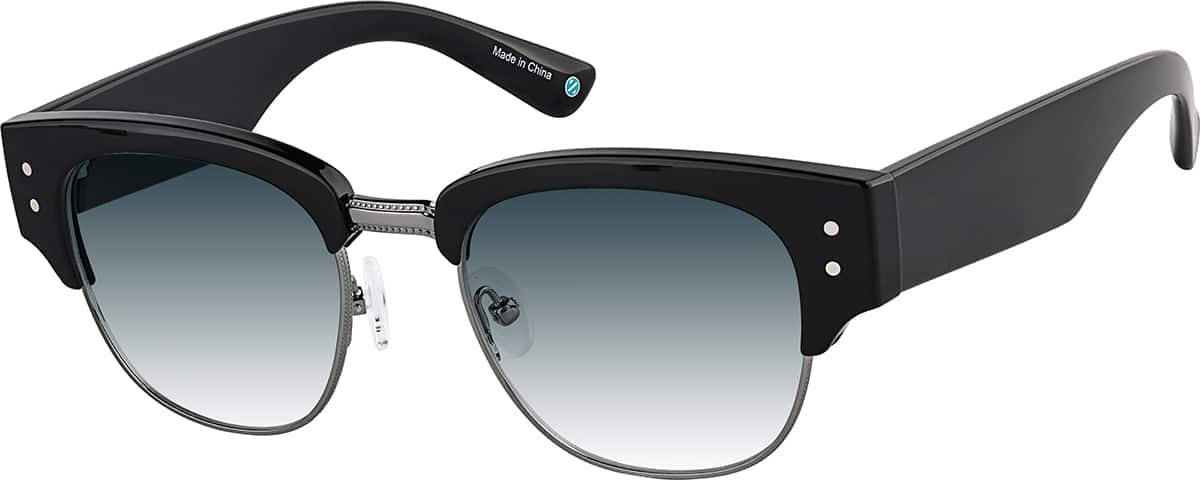 Angle view of Browline Sunglasses 1137521 in Black