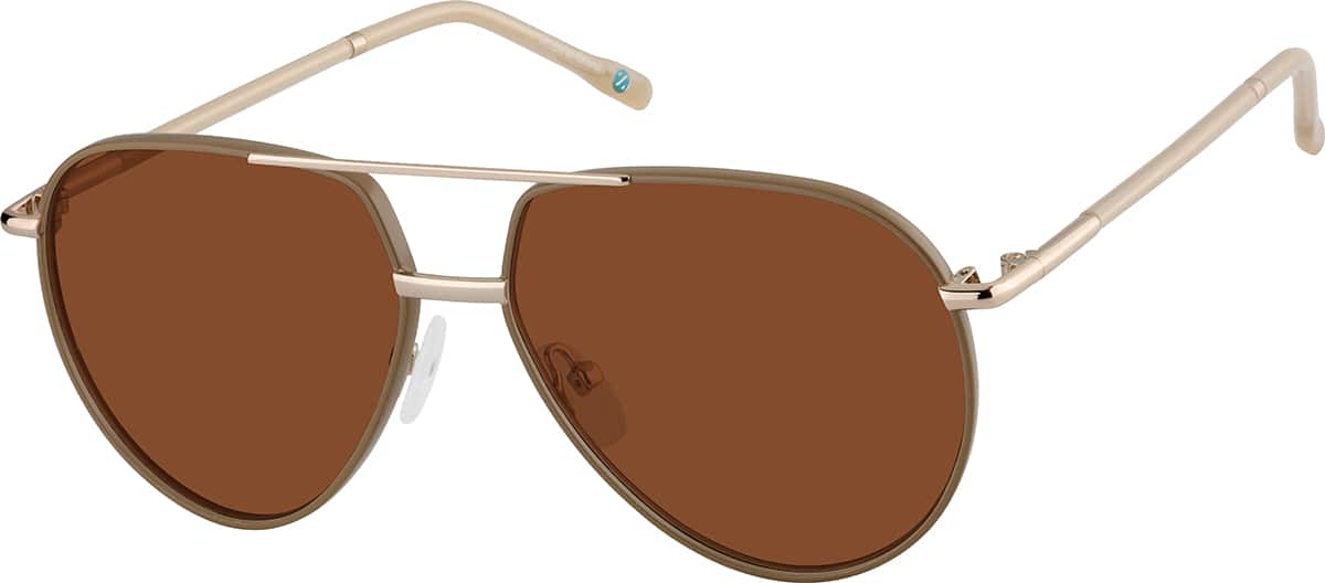 Angle view of Aviator Sunglasses 1137615 in Brown