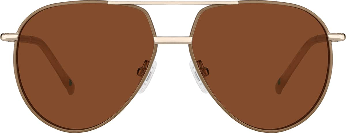 Front view of Aviator Sunglasses 1137615 in Brown