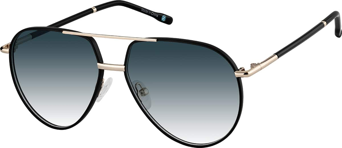 Angle view of Aviator Sunglasses 1137621 in Black