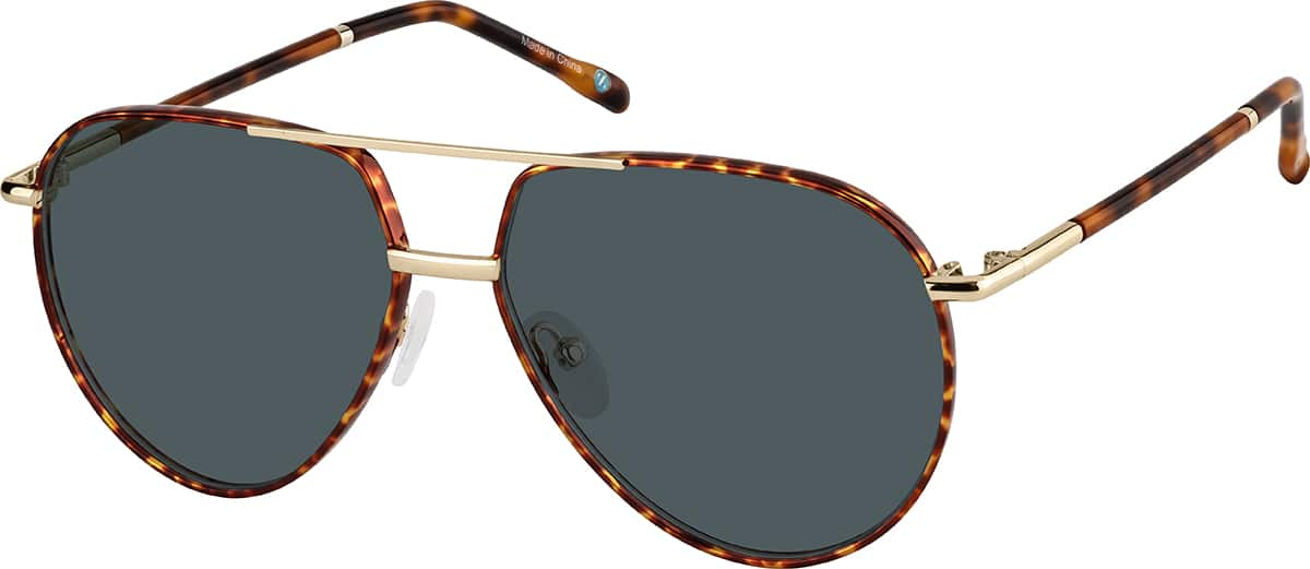 Angle view of Aviator Sunglasses 1137625 in Tortoiseshell