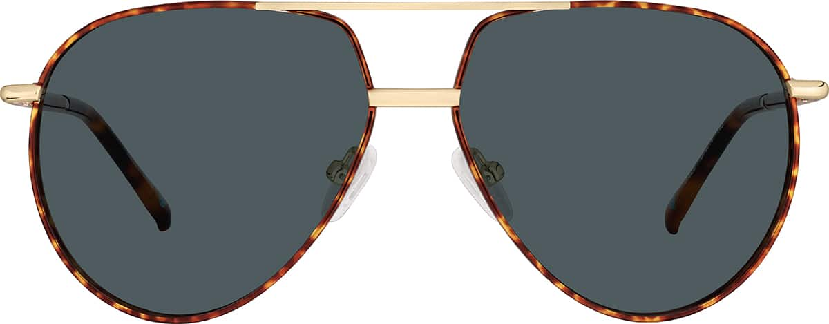 Front view of Aviator Sunglasses 1137625 in Tortoiseshell