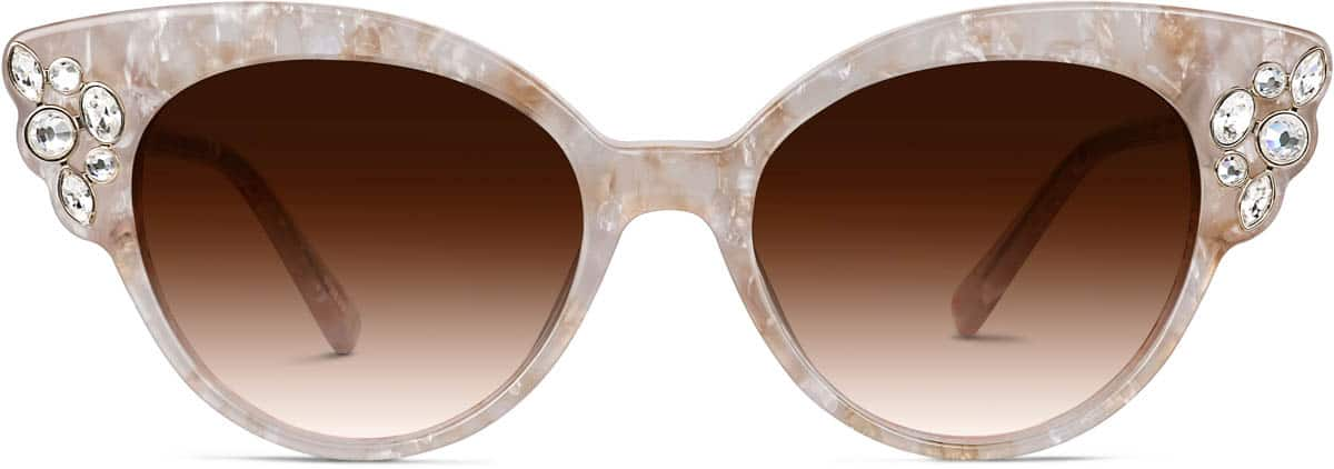 Front view of Premium Cat-Eye Sunglasses 113833 in Pink Quartz