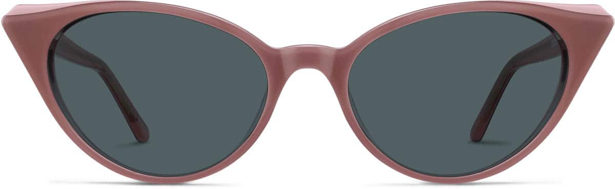 Front view of Premium Cat-Eye Sunglasses  113919 in Mauve