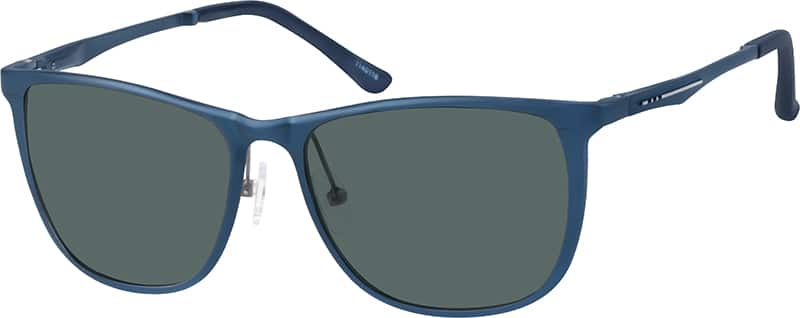 Angle view of Premium Square Sunglasses 1140116 in Metallic Blue