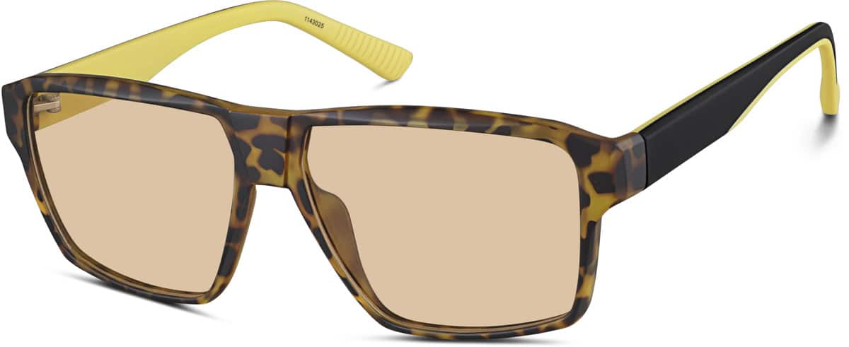 Angle view of Premium Square Sunglasses 1143025 in Tortoiseshell