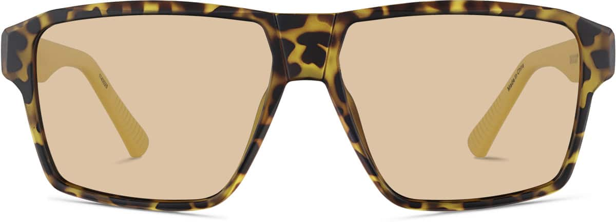 Front view of Premium Square Sunglasses 1143025 in Tortoiseshell