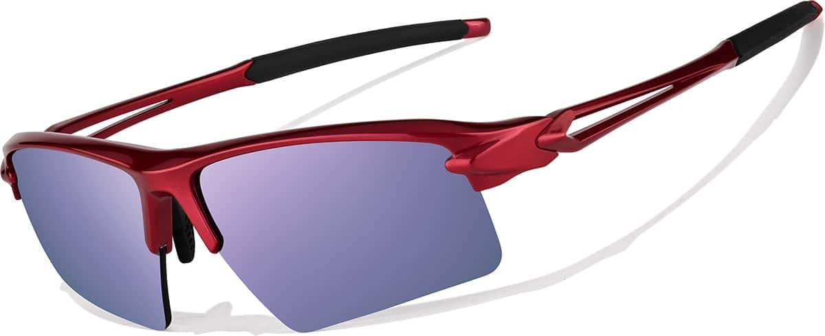 Angle view of Wrap-Around Sports Sunglasses 1143118 in Red