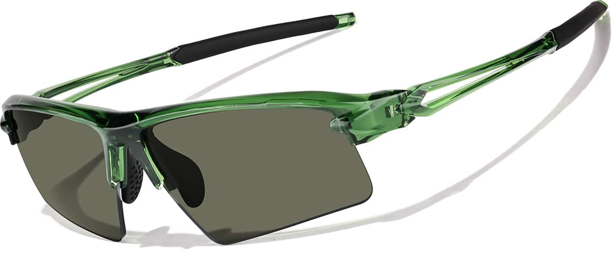 Angle view of Wrap-Around Sports Sunglasses 1143124 in Green