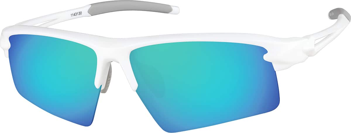 Angle view of Premium Rectangle Sunglasses 1143130 in White