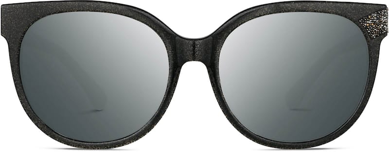 Black Shimmer Premium Round Sunglasses