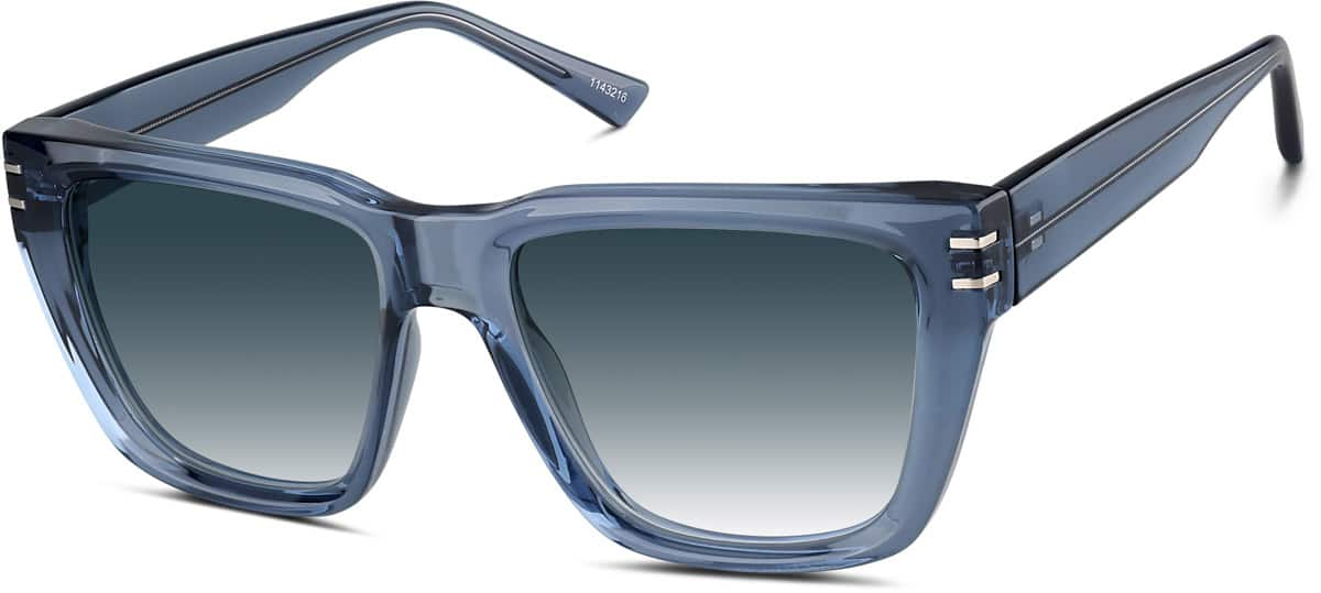 Angle view of Premium Square Sunglasses   1143216 in Blue