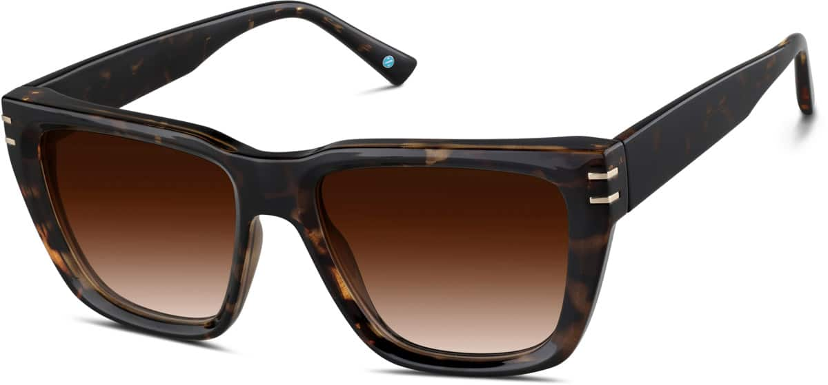 Angle view of Premium Square Sunglasses   1143225 in Tortoiseshell