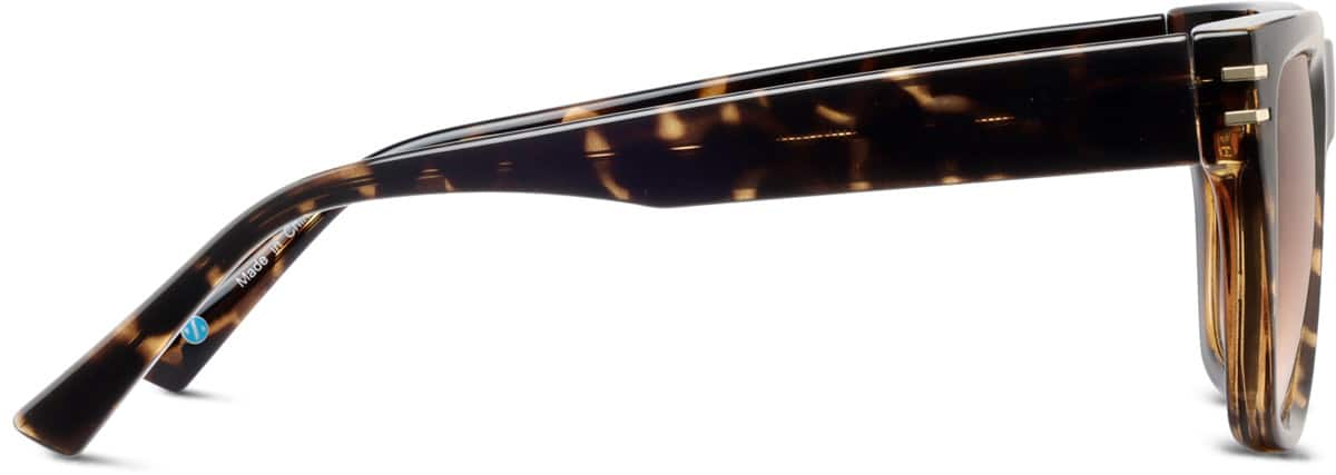 Side view of Premium Square Sunglasses   1143225 in Tortoiseshell