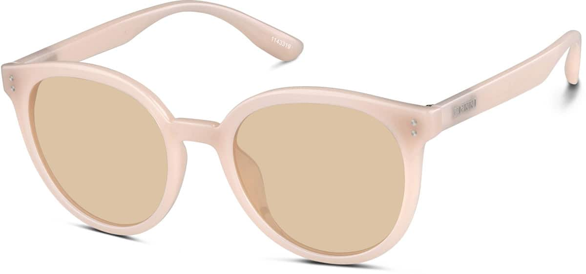 Angle view of Premium Round Sunglasses  1143319 in Pink