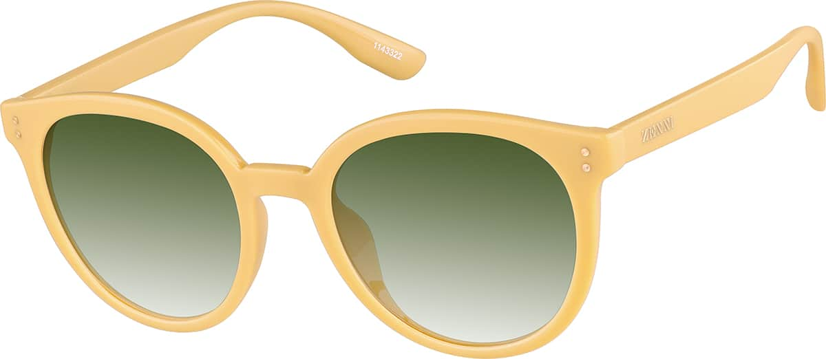 Angle view of Premium Round Sunglasses  1143322 in Yellow